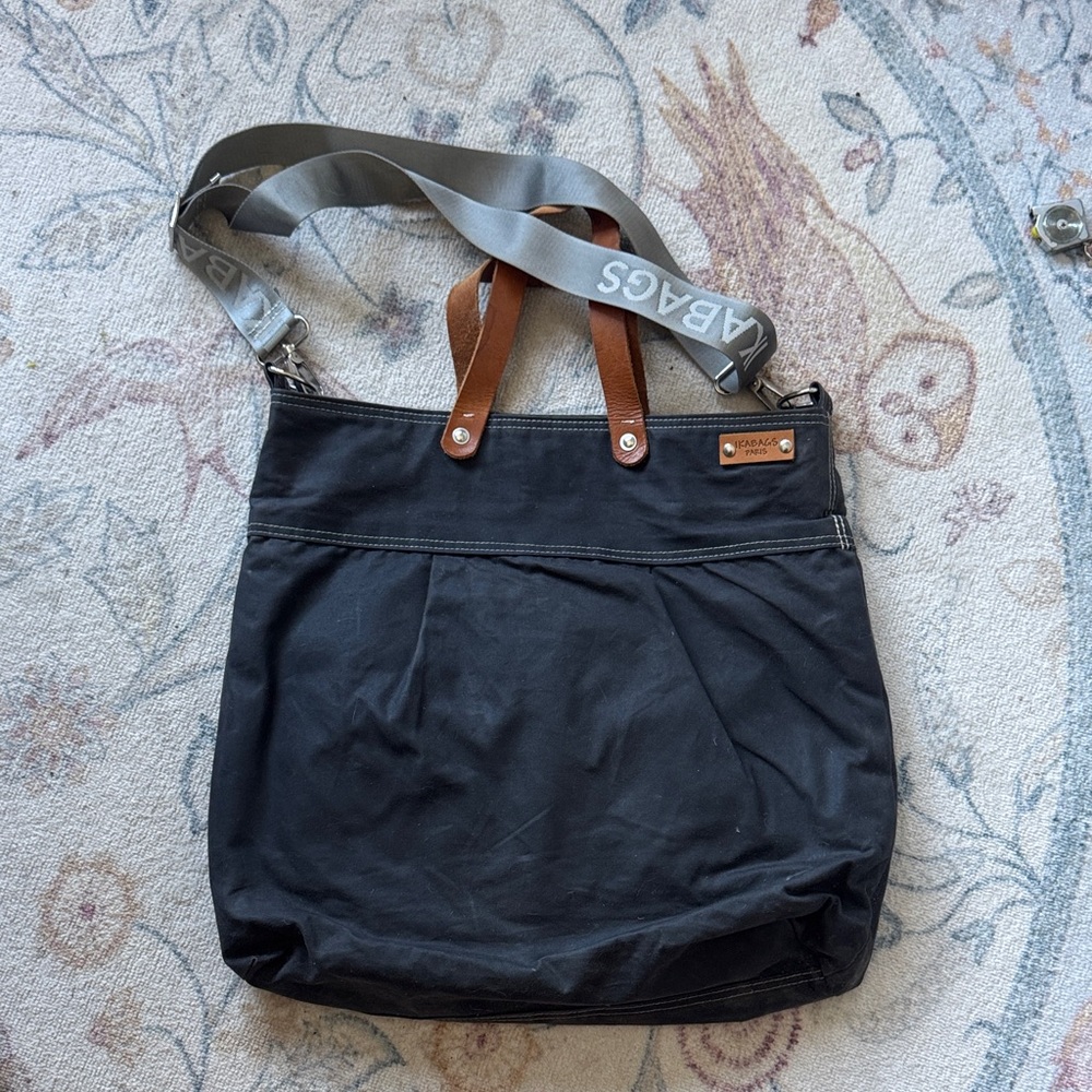 IKA Paris Black and Gray Shoulder Bag/Diaper Bag